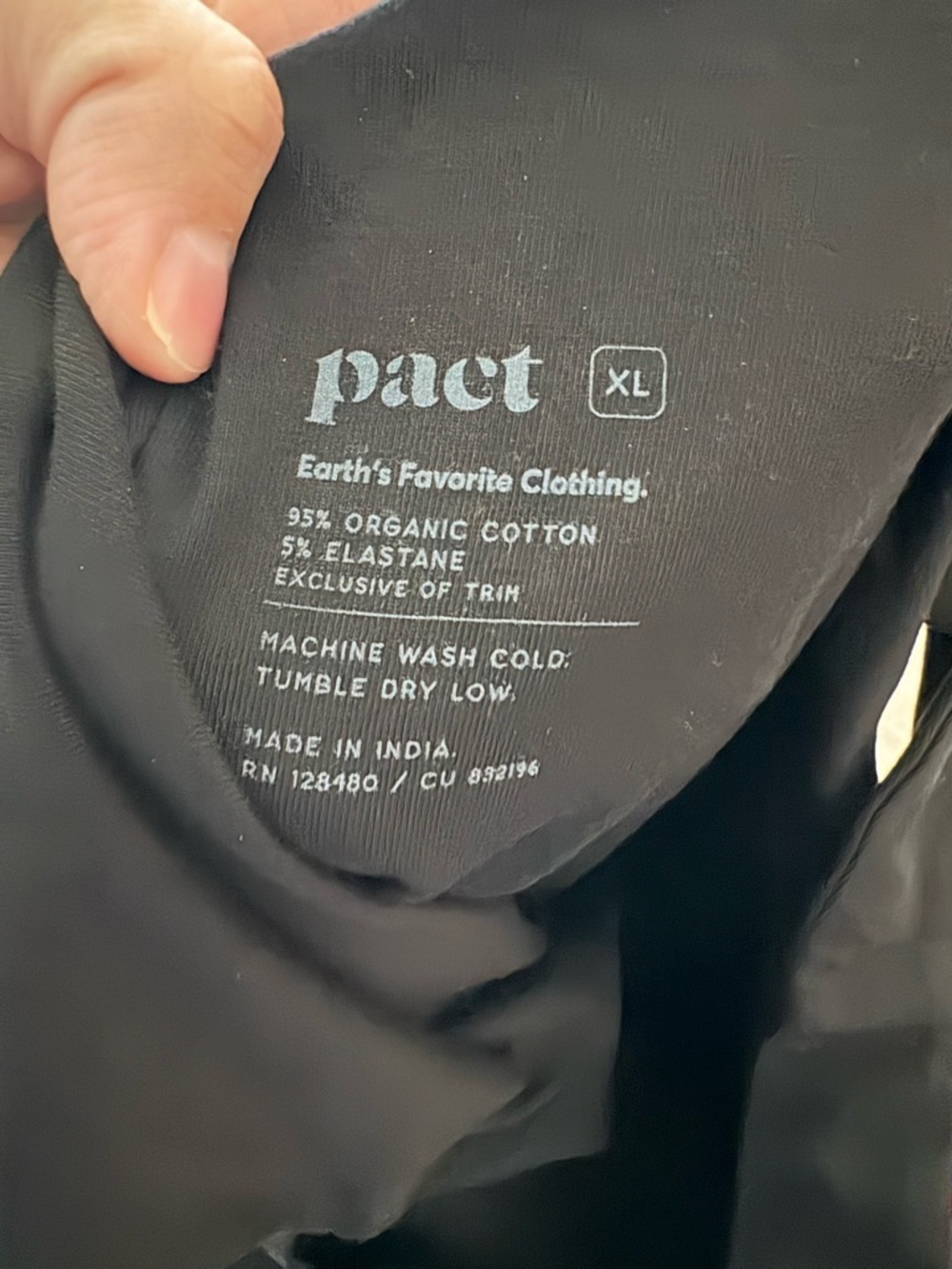 Pact Organic Cotton Bodysuit NWOT Black Sleeveless - Picture 4 of 5